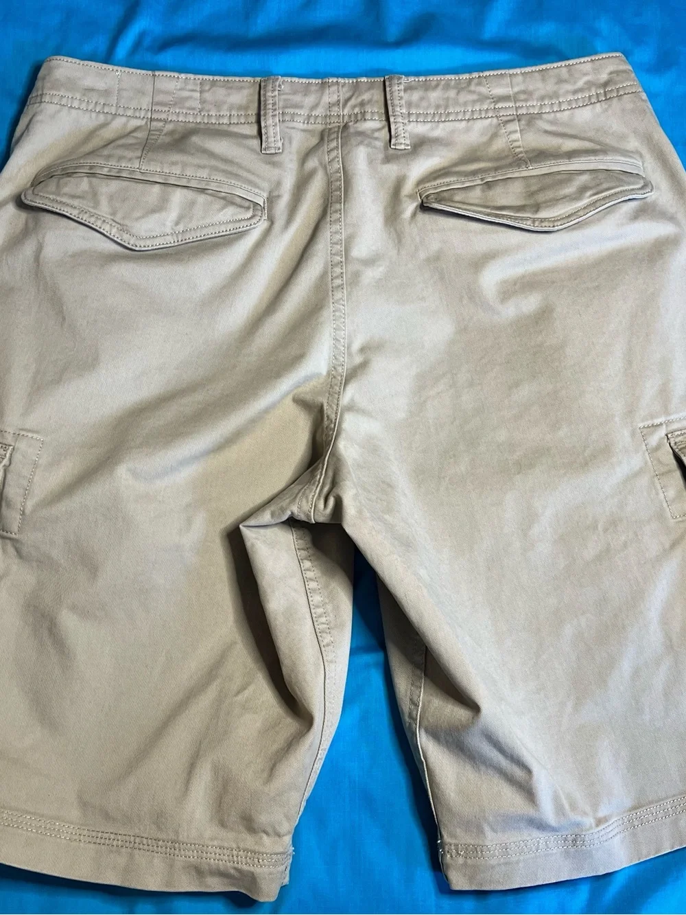 Gap 11” Cargo Shorts Khaki Tan Relaxed Utility Cotton Stretch Mens 33